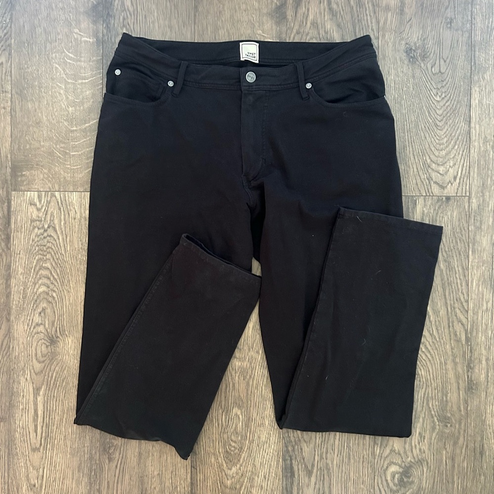 SWET TAILOR men’s boot cut soft black boot cut jeans